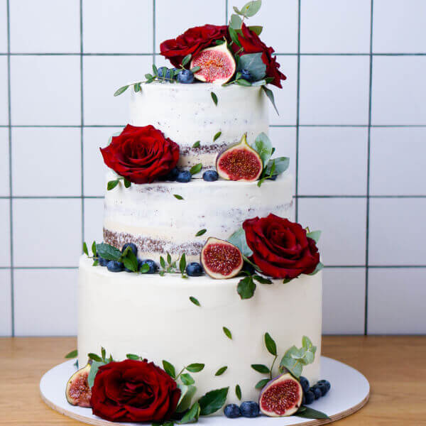 pre1 polugolyi tort s iagodami i rozami  2855 - Торт Полуголый с ягодами и розами