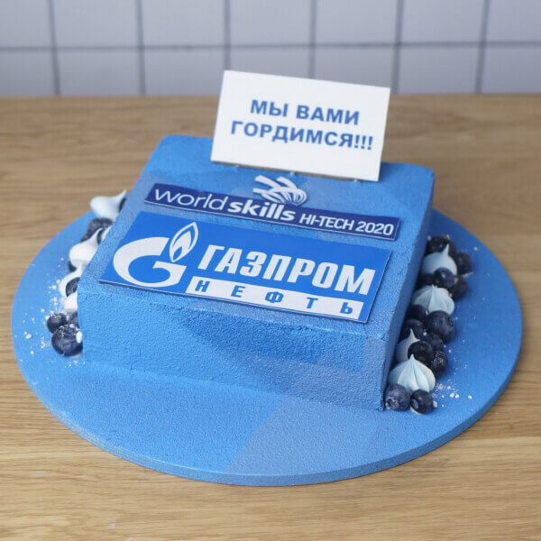 pre1 s logotipom i iagodami  2249 - Торт С логотипом и ягодами