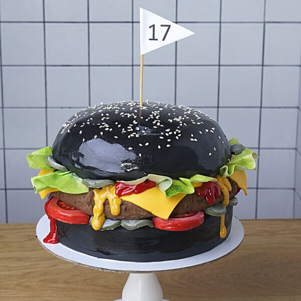 pre1 tort chernyi burger  2591 - Торт черный бургер
