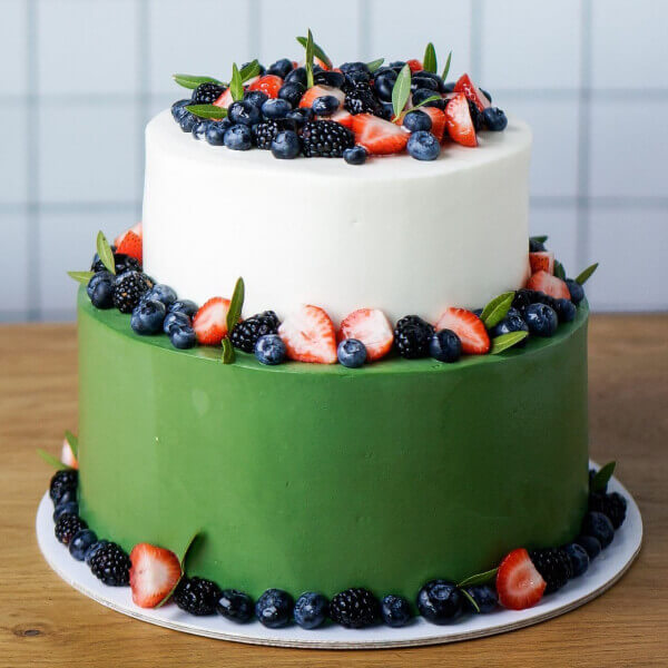 pre1 tort zelenyi s iagodami  2800 - Торт зеленый с ягодами